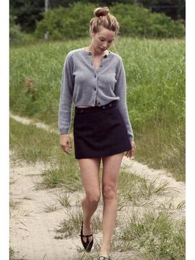 Doen Chieri Mini Wool Skirt Navy